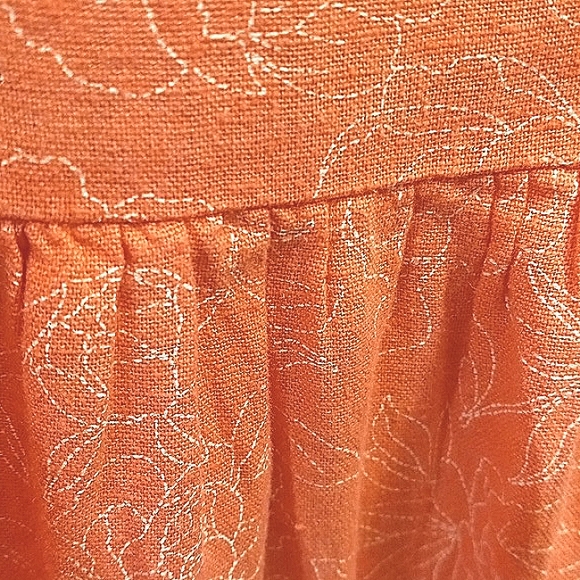 Beach Summer Printed Pink Linen Dress Flowy Midi Plus Size with pockets Preppy - Picture 3 of 11